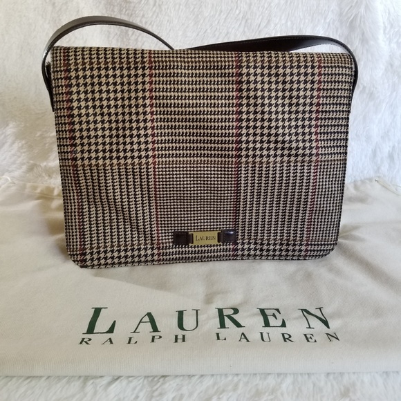 Lauren Ralph Lauren Handbags - RALPH LAUREN | Vintage Houndstooth Messenger Bag